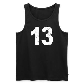 Cool Number 13 - 13 Years Old 13th Birthday Gift - Men's Premium Organic Tank Top - black - Front - Michal (187cm)
