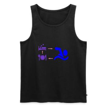 Cadeau pour les nageurs: Eat Sleep Swim Repeat - Débardeur bio Premium Homme - noir - Devant - AI Model Male 178 light (178cm)