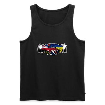 Je me tiens avec l’Ukraine Uk Drapeau britannique - Débardeur bio Premium Homme - noir - Devant - Michal (187cm)
