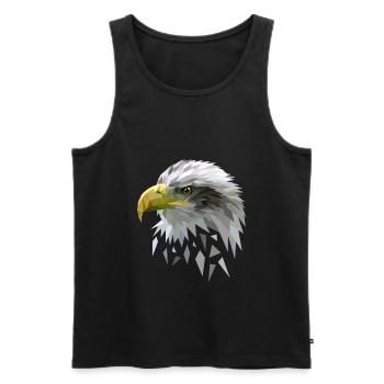 White-tailed eagle low poly polygons geometric - Men's Premium Organic Tank Top - black - Front - AI Model Male 178 light (178cm)