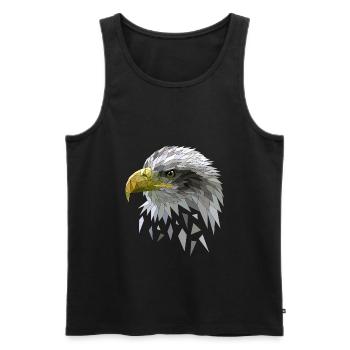 White-tailed eagle low poly polygons geometric - Men's Premium Organic Tank Top - black - Front - AI Model Male 178 light (178cm)