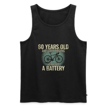 60 ans et toujours sans batterie - Débardeur bio Premium Homme - noir - Devant - Michal (187cm)