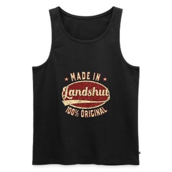 Made in Landshut 100% original Landshut retro - Men's Premium Organic Tank Top - black - Front - Michal (187cm)