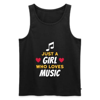 Just a girl who loves music (Note, Herzen) - Männer Premium Bio Tank Top - Schwarz - Vorne - Michal (187cm)
