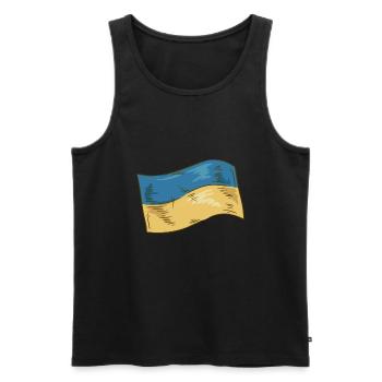 Ukraine Flagge - Männer Premium Bio Tank Top - Schwarz - Vorne - AI Model Male 178 light (178cm)