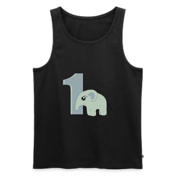 1. Geburtstag Zahl 1 Elefant Baby - Männer Premium Bio Tank Top - Schwarz - Vorne - AI Model Male 178 light (178cm)