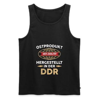 Ostprodukt, Hergestellt in der DDR, Ostdeutschland - Männer Premium Bio Tank Top - Schwarz - Vorne - AI Model Male 178 light (178cm)