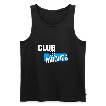 Cadeau humour Club des moches - Débardeur bio Premium Homme - noir - Devant - AI Model Male 178 light (178cm)