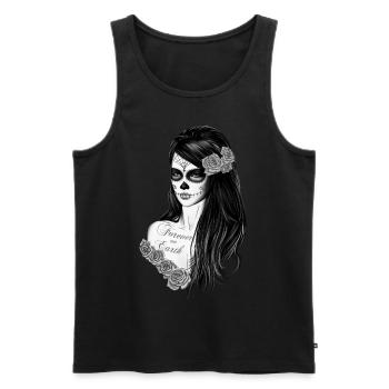 La Catrina schwarz weiß - Men's Premium Organic Tank Top - black - Front - Michal (187cm)