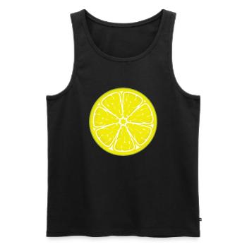 Zitrone Kostüm Fasching Verkleidung Zitronen Lemon - Männer Premium Bio Tank Top - Schwarz - Vorne - AI Model Male 178 light (178cm)