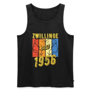 Zwillinge Sternzeichen 1956 Geschenk - Männer Premium Bio Tank Top - Schwarz - Vorne - Michal (187cm)