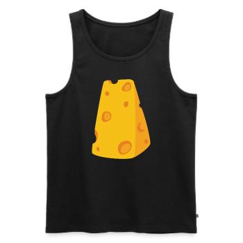 Käsestück Kostüm Käsekostüm Karneval Fasching Käse - Männer Premium Bio Tank Top - Schwarz - Vorne - Michal (187cm)