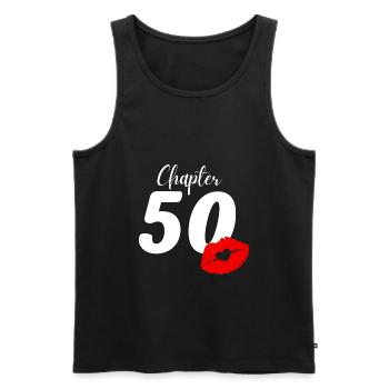 50th birthday - Men's Premium Organic Tank Top - black - Front - AI Model Male 178 light (178cm)
