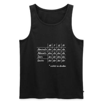 Lustiges Deutsche Grammatik Hilfe Deutsch Lehrer - Männer Premium Bio Tank Top - Schwarz - Vorne - Michal (187cm)