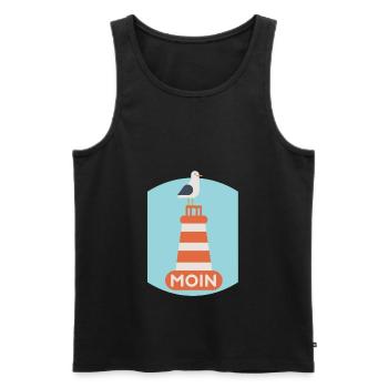 Nordsee, Deutsch ,Dialekt, Hamburg, Meer, Moin - Männer Premium Bio Tank Top - Schwarz - Vorne - Michal (187cm)