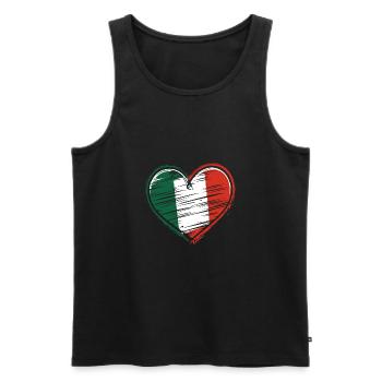 Cœur Italie Cœur Italien - Débardeur bio Premium Homme - noir - Devant - Michal (187cm)