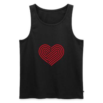 Stylisches Rotes Herz Valentinstag Liebe - Männer Premium Bio Tank Top - Schwarz - Vorne - Michal (187cm)