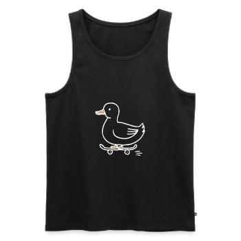 Drôle de canard sur un skateboard pour les skateurs - Débardeur bio Premium Homme - noir - Devant - AI Model Male 178 light (178cm)