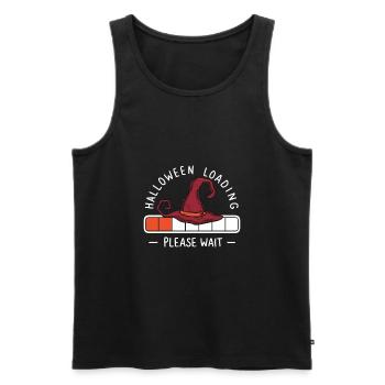 Hexenhut Spruch Halloween Loading Please Wait - Men's Premium Organic Tank Top - black - Front - Michal (187cm)