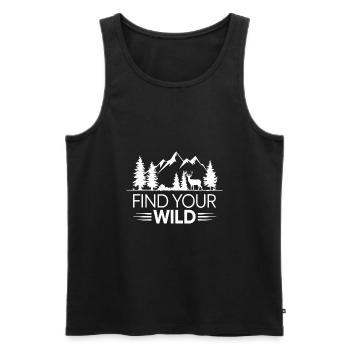Outdoor Find Your Wild Landschaft Liebhaber - Männer Premium Bio Tank Top - Schwarz - Vorne - Michal (187cm)