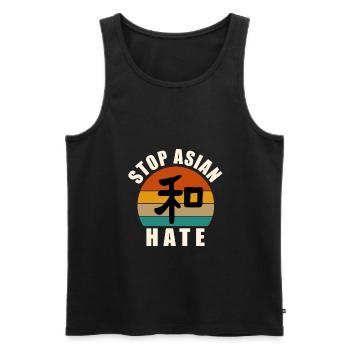 Stoppt den asiatischen Hass - Männer Premium Bio Tank Top - Schwarz - Vorne - Michal (187cm)