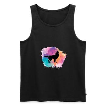 Wolf Hund Tier Wölfe Rudel Wildnis Wald Tiere - Männer Premium Bio Tank Top - Schwarz - Vorne - AI Model Male 178 light (178cm)