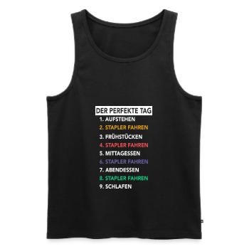 Staplerfahrer Gabelstaplerfahrer Stapler Hubwagen - Männer Premium Bio Tank Top - Schwarz - Vorne - Michal (187cm)