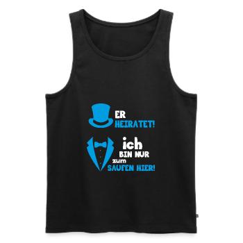 Team Bräutigam Polterabend Hochzeit JGA - Männer Premium Bio Tank Top - Schwarz - Vorne - Michal (187cm)