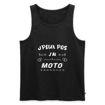 JE PEUX PAS J'AI MOTO - HUMOUR - MOTO - Débardeur bio Premium Homme - noir - Devant - Michal (187cm)