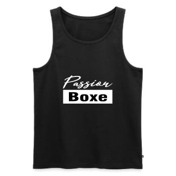 Passion boxe - idée pour boxeur - Débardeur bio Premium Homme - noir - Devant - AI Model Male 178 light (178cm)