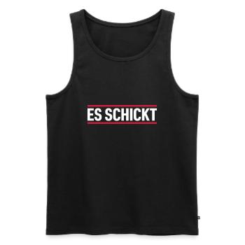 ES SCHICKT | Dialekt | Hessisch - Männer Premium Bio Tank Top - Schwarz - Vorne - Michal (187cm)