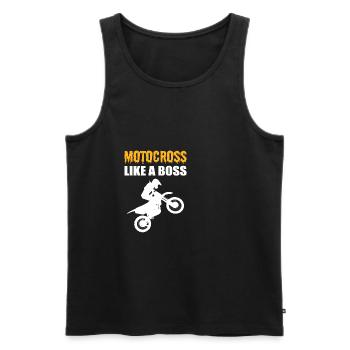 Motorcross comme Boss Competitive Person Gesch - Débardeur bio Premium Homme - noir - Devant - AI Model Male 178 light (178cm)