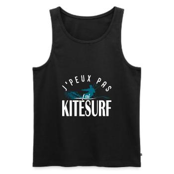 Je peux pas j'ai KITESURF - Débardeur bio Premium Homme - noir - Devant - Michal (187cm)