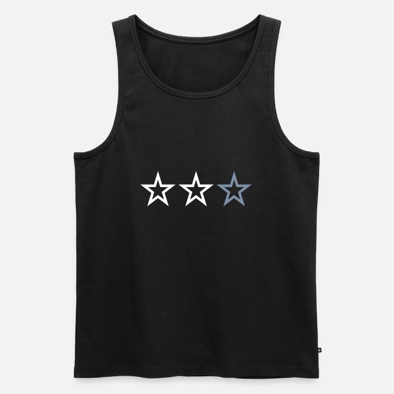 3 STERNE - Männer Premium Bio Tank Top - Schwarz