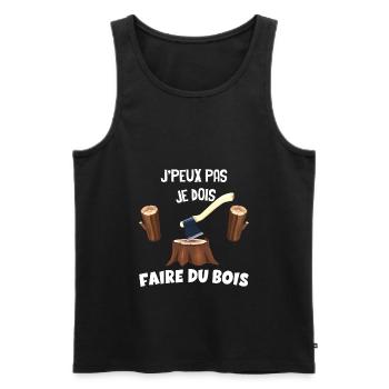 Ma Hache Mon Bois Mon Plaisir - Débardeur bio Premium Homme - noir - Devant - Michal (187cm)