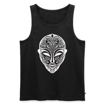Yoga mask spiritual - Débardeur bio Premium Homme - noir - Devant - Michal (187cm)
