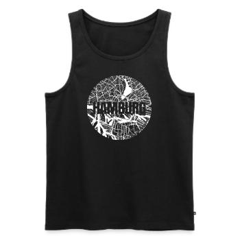 Hamburg – City Stadtplan Map Karte (weiß) - Männer Premium Bio Tank Top - Schwarz - Vorne - Michal (187cm)