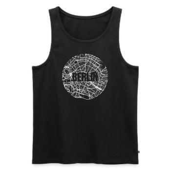 Berlin – City Stadtplan Map Karte (weiß) - Männer Premium Bio Tank Top - Schwarz - Vorne - AI Model Male 178 light (178cm)