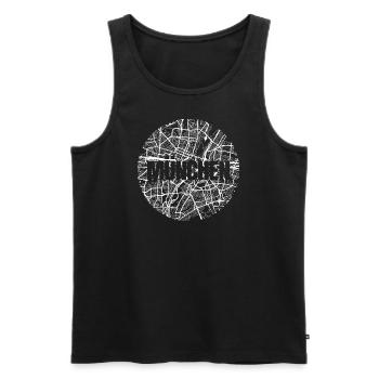 München – City Stadtplan Map Karte (weiß) - Männer Premium Bio Tank Top - Schwarz - Vorne - Michal (187cm)