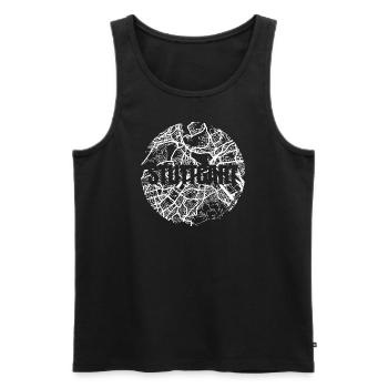 Stuttgart – City Stadtplan Map Karte (weiß) - Männer Premium Bio Tank Top - Schwarz - Vorne - AI Model Male 178 light (178cm)
