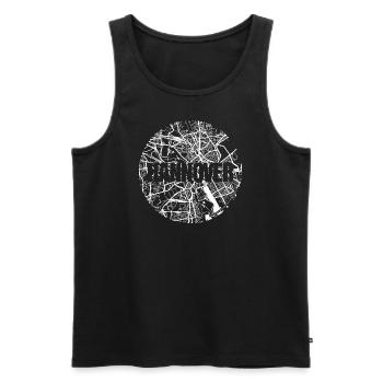 Hannover – City Stadtplan Map Karte (weiß) - Männer Premium Bio Tank Top - Schwarz - Vorne - Michal (187cm)