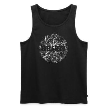Bielefeld – City Stadtplan Map Karte (weiß) - Männer Premium Bio Tank Top - Schwarz - Vorne - Michal (187cm)