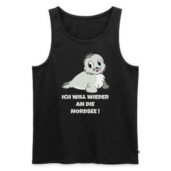 ICH WILL WIEDER AN DIE NORDSEE - Männer Premium Bio Tank Top - Schwarz - Vorne - Michal (187cm)