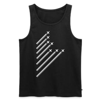 Planes Plane Flugzeug Flugzeuge - Männer Premium Bio Tank Top - Schwarz - Vorne - AI Model Male 178 light (178cm)