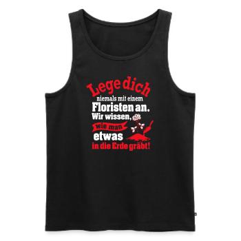 Mit Florist anlegen - Männer Premium Bio Tank Top - Schwarz - Vorne - Michal (187cm)