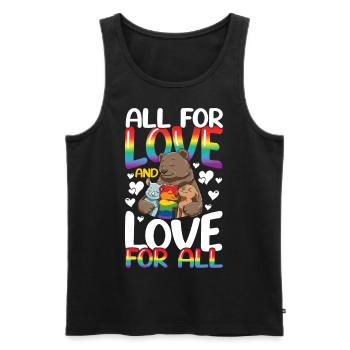 All For Love And Love For All für Eltern - Männer Premium Bio Tank Top - Schwarz - Vorne - Michal (187cm)