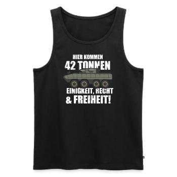 Militär Panzer - Männer Premium Bio Tank Top - Schwarz - Vorne - AI Model Male 178 light (178cm)