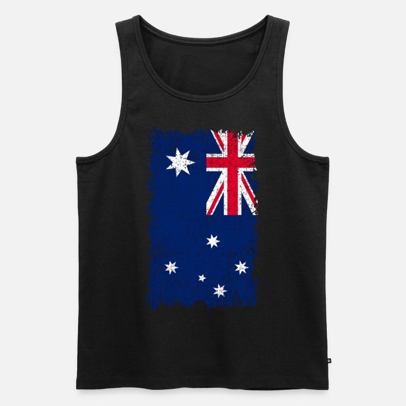 Australien Flagge - Männer Premium Bio Tank Top - Schwarz