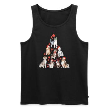 Christmas Dogs Christmas Tree Stars Gift - Men's Premium Organic Tank Top - black - Front - Michal (187cm)