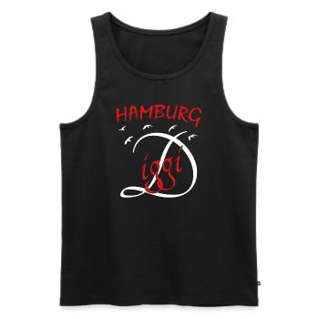 Hamburg Diggi - Männer Premium Bio Tank Top - Schwarz - Vorne - AI Model Male 178 light (178cm)